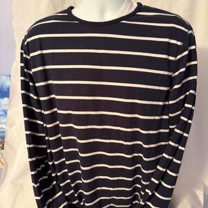 Men's Banana Republic Navy/White Stripped Shirt XL